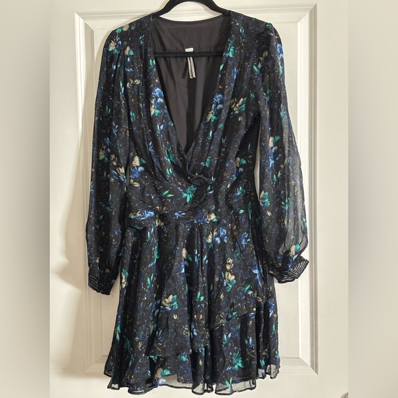 Anthropologie Ruched Floral Mini Dress - Picture 6 of 13